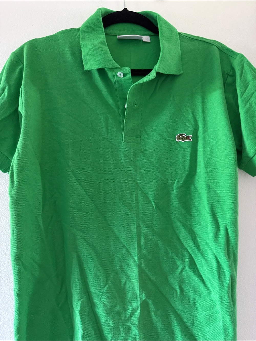 Lacoste Men's Bright Green Cotton Pique Polo US S size